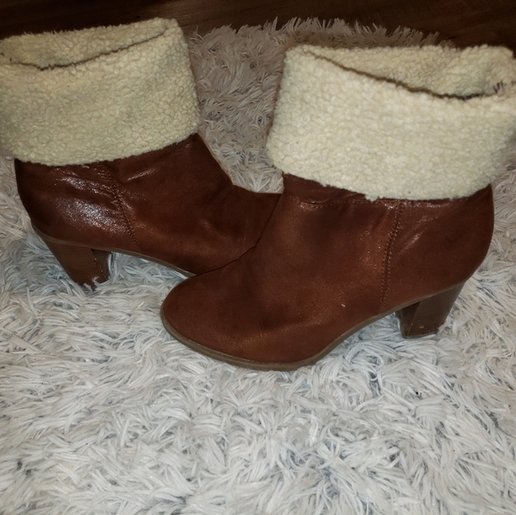 Brown Faux Leather Booties - Picture 2 of 4